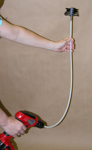 4" Pellet Stove Brush, Gray Plastic Core w/Nylon and 5/16-18 thread